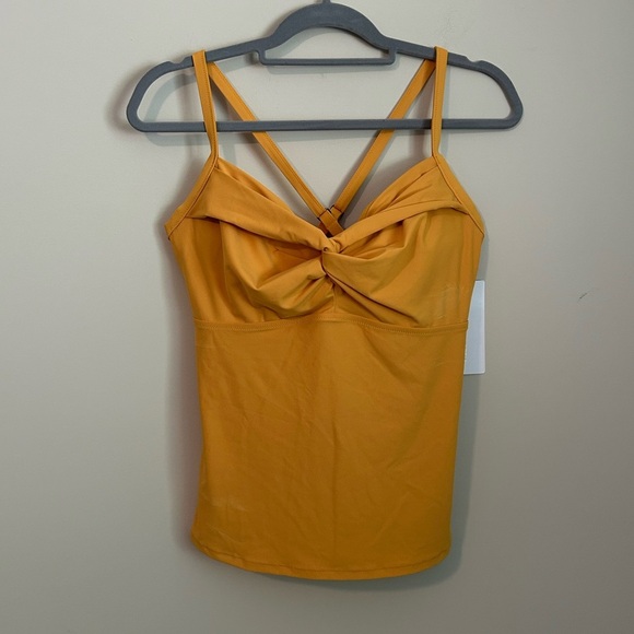 Athleta Twist Up Tankini Top Size 36D/DD in Yellow - Picture 1 of 9